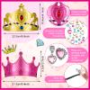 36 Pieces Foam Crowns for Adults Princess Tiaras Crowns Bulk Jewelry Toys DIY Crystal Diamond Sticker King Crown Party Earring Ring Princess Dress up Birthday Party Favors Supplies view 2