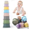 ZZYFGH Stacking Cups Toy for Baby, 8Pcs Nesting Cups with Pattern Fun Educational Montessori Gifts Cups Toys for Toddler 1-3 view 1