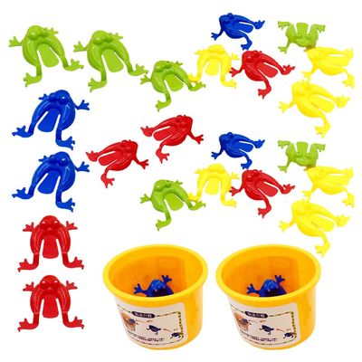 jojofuny Educational Jumping Frog Toy for Kids - 4.52 Inch Finger Press Bouncing Plastic Frogs Interactive Leap Game for Toddlers Party Favor and Fun Play
