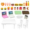 30 Pcs Miniature Food Drinks Laptop Computer Books Toys Dollhouse Miniature Furniture Plastic Table Fits Accessories Scale Dollhouse Playsets Girl Mini Drink Food Party view 1