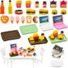 30 Pcs Miniature Food Drinks Laptop Computer Books Toys Dollhouse Miniature Furniture Plastic Table Fits Accessories Scale Dollhouse Playsets Girl Mini Drink Food Party view 2