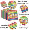 100 Pack Mexican Fiesta Napkins for Fifth of May Party Supplies Mexican Fiesta Themed Disposable Paper Napkins Colorful Stripes Flags Birthday Taco Weddings Party Table Decorations view 3