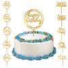 10-Pack Happy Birthday Cake Toppers,Gold Cake Toppers Acrylic Birthday Cake Supplies,4inchx6inch (Gold) view 1