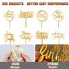 10-Pack Happy Birthday Cake Toppers,Gold Cake Toppers Acrylic Birthday Cake Supplies,4inchx6inch (Gold) view 2