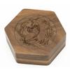 UDIXI Wooden Dice Box Hexagonal Walnut Dice Case with Magnetic Lid for Storage 7-Die D&D Polyhedral Dice, Easy Carring, DND Gift (Dragon Pattern) view 3