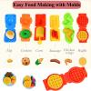 Color Dough Set Kitchen Creations Waffle Pizza Burger Maker Pretend Chef Toy Play Food Modeling Tools Kit with 12 Colors Wheat Doughs for Kids Girls Boys Christmas Birthday Gift 40Pcs view 2