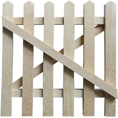 Melody Jane Dolls Houses Dollhouse Bare Wood Picket Garden Gate Miniature Wooden Fence Accessory 1:12