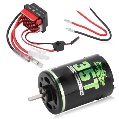 RC Brushed Motor, 540 High Torsion Low Noise Dual Mode Low Voltage Brushed Motor 360A ESC for RC SUV(35T)