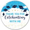 50 pcs Blue Graduation Party Favor Labels, 2" RoundGraduation Thank You Stickers for Graduation College High School Senior Party Decoration Supplies. view 1