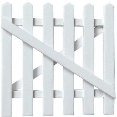 Melody Jane Dolls Houses Dollhouse White Picket Garden Gate Miniature Wooden Yard Fence Accessory 1:12