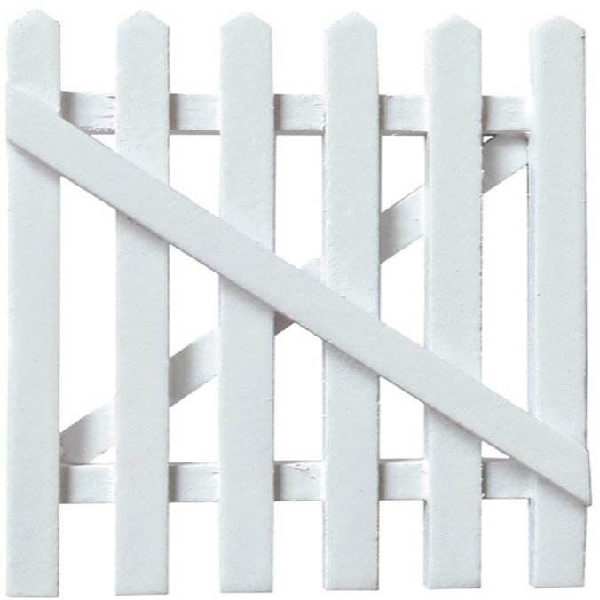 Melody Jane Dolls Houses Dollhouse White Picket Garden Gate Miniature Wooden Yard Fence Accessory 1:12