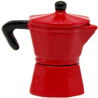 Melody Jane Dolls Houses Dollhouse Red Italian Espresso Coffee Pot Miniature Kitchen Stove Accessory