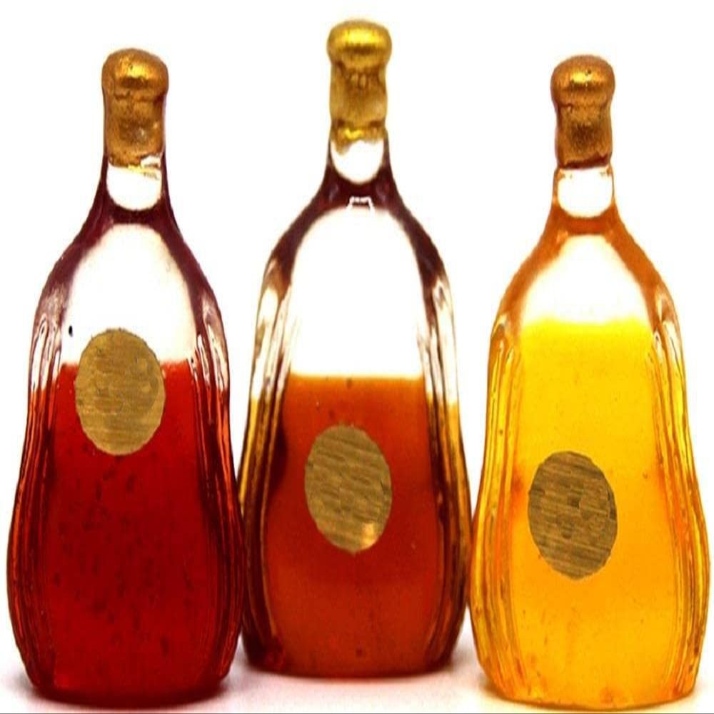 Melody Jane Dolls Houses Dollhouse 3 Cognac Brandy Liquor Bottles Miniature Pub Shop Accessory 1:12