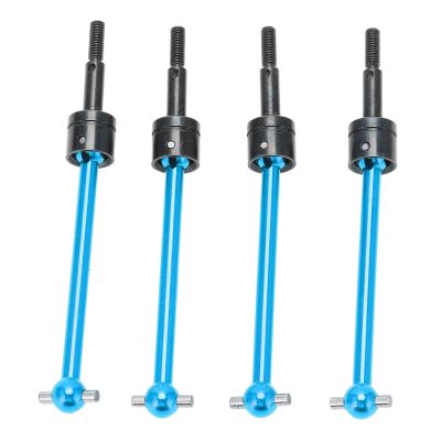 Front & Rear Axle Drive Shaft CVD Set, 4Pcs RC Metal Universal CVD Drive Shaft Set Compatible with TT02B 1/10 RC Car(Blue)