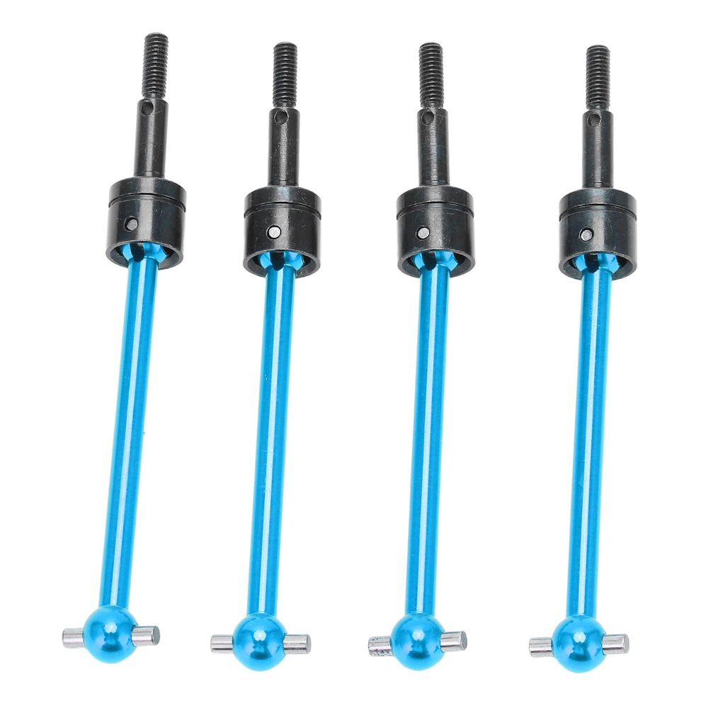 Front & Rear Axle Drive Shaft CVD Set, 4Pcs RC Metal Universal CVD Drive Shaft Set Compatible with TT02B 1/10 RC Car(Blue)