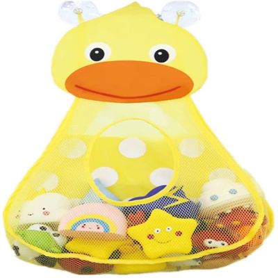 Bath Toy Organizer, Bath Toy Holder Storage Bags Quick Dry Bathtub Mesh Bag with Anti-Slip Suction Cups
