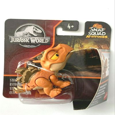 Figures JurassicWorld Snap Squad Attitudes Stegosaurus [Orange/Brown] 2'' inch Fun Chomper