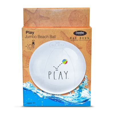 Coconut Float Rae Dunn x Large 27 Inch Inflatable Beach Ball - Play Theme - Great for Summer Parties & Swim Events (Play.)