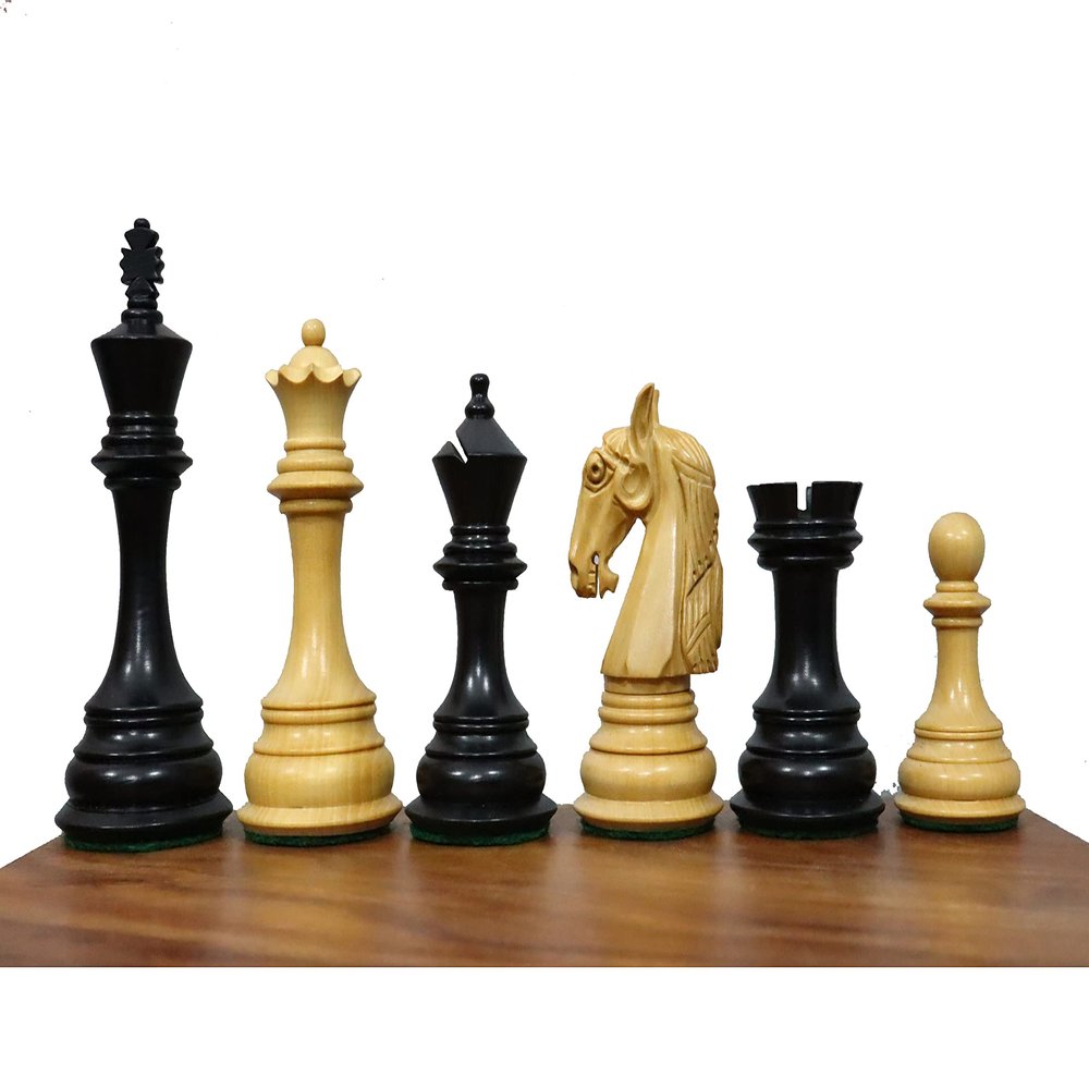 3.9" New Columbian Staunton Series Chess Pieces with 2 Extra Queens - Weighted Luxury Chess Set