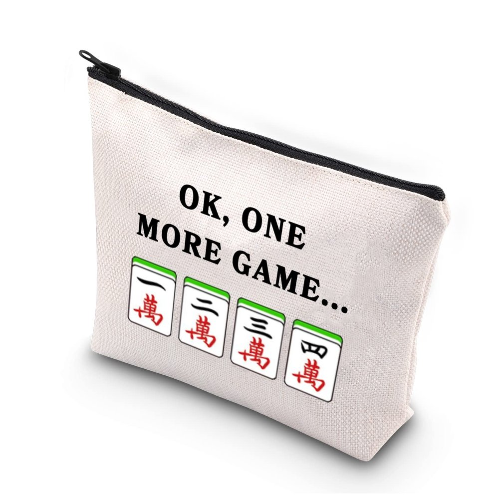 BDPWSS Mahjong makeup bag Mahjong Lover Gift Mahjong Tiles Bag Mahjong Board Game Storage Bag For Mahjong Girl Mahjong Gift Mah Jongg Player gift (Mahjong bag)