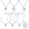 Bonuci 6 Pcs Best Friends Forever and Ever BFF Necklaces and Bracelet Printed Puzzle Broken Heart Pendant Necklaces Set Alloy Friendship Necklace Best Friend Jewelry for Connected Necklace(Silver) view 1