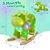 Glow Guards Light up Music Dinosaur Rocking Horse Stuffed Animal Set of 2 with Glowing Singing Dinosaur Plush Toy Wooden Chair Seat Ride on Toys Gift for Ages 1-3 Toddlers Kids Baby (Dinosaur) view 2