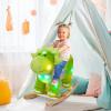 Glow Guards Light up Music Dinosaur Rocking Horse Stuffed Animal Set of 2 with Glowing Singing Dinosaur Plush Toy Wooden Chair Seat Ride on Toys Gift for Ages 1-3 Toddlers Kids Baby (Dinosaur) view 3