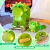 Glow Guards Light up Music Dinosaur Rocking Horse Stuffed Animal Set of 2 with Glowing Singing Dinosaur Plush Toy Wooden Chair Seat Ride on Toys Gift for Ages 1-3 Toddlers Kids Baby (Dinosaur) view 4