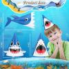 Chinco 24 Pcs Shark Party Hats Shark Birthday Hat for Birthday Party Supplies and Decorations, 12.7 x 7.9 Inches, 3 Styles view 2