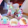 Glow Guards Rainbow Unicorn Rocking Horse with Chair Muical Light up Unicorn Stuffed Animal for Ages 1-3 Toddlers Kids Babies Ride Toy Birthday Christmas view 4