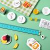 44 Pieces 1:12 Dollhouse Miniature Breakfast Kitchen Accessories Mini Toast Machine Bread Juice Milk Eggs Cups Fruits Plates Knife Fork Spoons for Dollhouse Kitchen Scene and Cake Topper Decor view 3