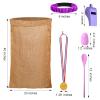 40 Pieces Outdoor Carnival Game Set Includes 6 Potato Sack Race Bags, 6 Egg and Spoon Race Game, 6 Legged Race Bands Egg Hunt Family Gathering Party Favor, 6 Whistles and 10 Medals for The Game view 2