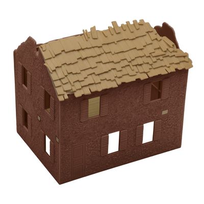 BMC WW2 Bombed French Farm House - Plastic Army Men Playset Accessory