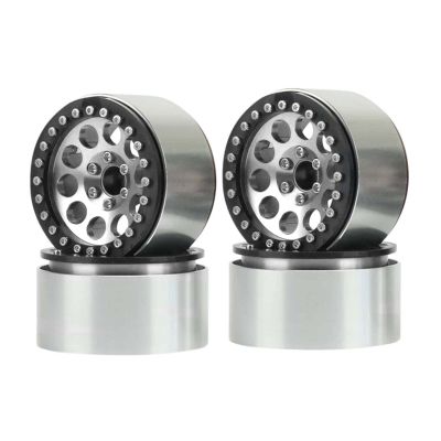 LAFEINA Metal 2.2" Beadlock Wheel Alloy Rim for 1:10 RC Crawler Car SCX10 RR10 90048 TRX4 TRX6 (Silver)