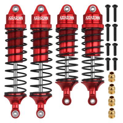 4PCS RC Car Shock Front & Rear Shock Absorber Assembled Set Compatible with 1/10 Traxxas Slash/Rustler/Stampede 4x4 4WD Replacement Upgrade Parts (Red)