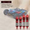 4PCS RC Car Shock Front & Rear Shock Absorber Assembled Set Compatible with 1/10 Traxxas Slash/Rustler/Stampede 4x4 4WD Replacement Upgrade Parts (Red) view 2