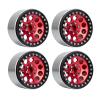 LAFEINA Metal 2.2" Beadlock Wheel Alloy Rim for 1:10 RC Crawler Car SCX10 RR10 90048 TRX4 TRX6 (Red) view 3