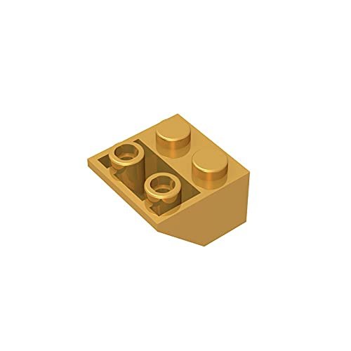 Eske Kouri Gobricks GDS-599 Building Block(No.3660) ROOF Tile 2X2/45 INV. - 2x2 45 Reverse Slope (297 Pear Gold(035),20 PCS)