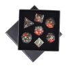 mookaitedecor 7 PCS Africa Bloodstone Crystal Polyhedral DND Dice Set, Polished Tumbled Stones Dices for RPG MTG Table Games Home Decoration view 1