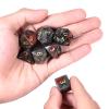 mookaitedecor 7 PCS Africa Bloodstone Crystal Polyhedral DND Dice Set, Polished Tumbled Stones Dices for RPG MTG Table Games Home Decoration view 2