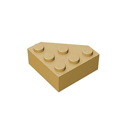 Eske Kouri Gobricks GDS-600 Building Block(No.30505) Crcles/iAngles Brick3x3 Wedge Brick Cut Corner Brick (5 Tan(031),20 PCS)