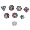 rockcloud Ruby in Fuchsite Stone DND Polyhedral Dice Set of 7, Healing Crystal Stone Hand-Made Dices with Dice Box for RPG MTG Table Games Home Office Decor view 2