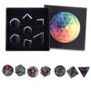rockcloud Ruby in Fuchsite Stone DND Polyhedral Dice Set of 7, Healing Crystal Stone Hand-Made Dices with Dice Box for RPG MTG Table Games Home Office Decor view 3