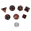 rockcloud Red Tiger's Eye DND Polyhedral Dice Set of 7, Healing Crystal Stone Hand-Made Dices with Dice Box for RPG MTG Table Games Home Office Decor view 2