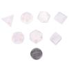 rockcloud Rock Quartz Crystal DND Polyhedral Dice Set of 7, Healing Crystal Stone Hand-Made Dices with Dice Box for RPG MTG Table Games Home Office Decor view 3