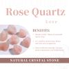 rockcloud Rose Quartz Crystal DND Polyhedral Dice Set of 7, Healing Crystal Stone Hand-Made Dices with Dice Box for RPG MTG Table Games Home Office Decor view 2