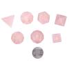 rockcloud Rose Quartz Crystal DND Polyhedral Dice Set of 7, Healing Crystal Stone Hand-Made Dices with Dice Box for RPG MTG Table Games Home Office Decor view 3