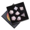 mookaitedecor 7 PCS Rose Quartz Crystal Polyhedral DND Dice Set, Polished Tumbled Stones Dices for RPG MTG Table Games Home Decoration view 1