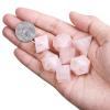 mookaitedecor 7 PCS Rose Quartz Crystal Polyhedral DND Dice Set, Polished Tumbled Stones Dices for RPG MTG Table Games Home Decoration view 2