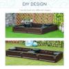 Outsunny Kids Outdoor Sandbox with Cover Garden Bed Sand Pit, Easy Assembly Children's Square Sandbox for Backyard, Brown, 48.5" x 48.5" x 8.25" view 3